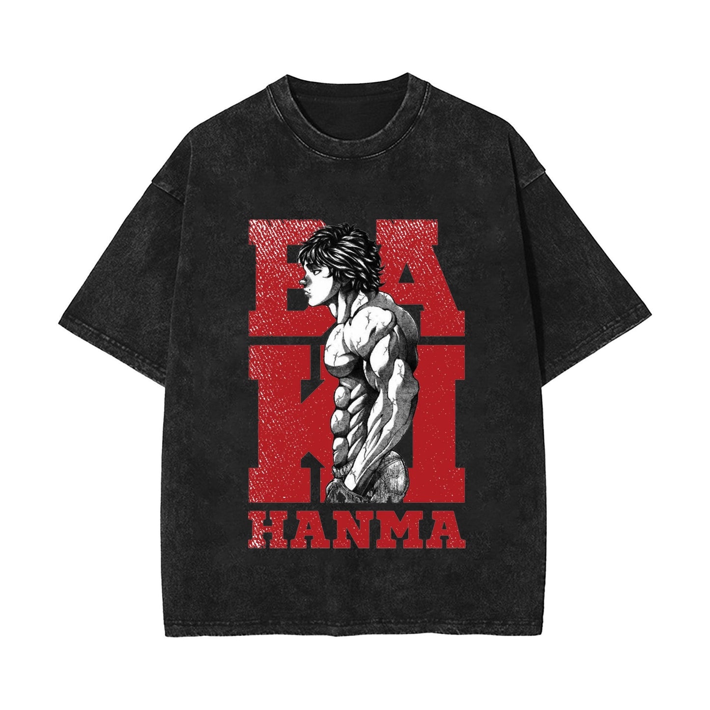 Anime Baki Haman Tshirts Harajuku Vintage 100% Cotton 2024 New Washed T Shirt For Men Hip Hop Streetwear Oversize T-shirt