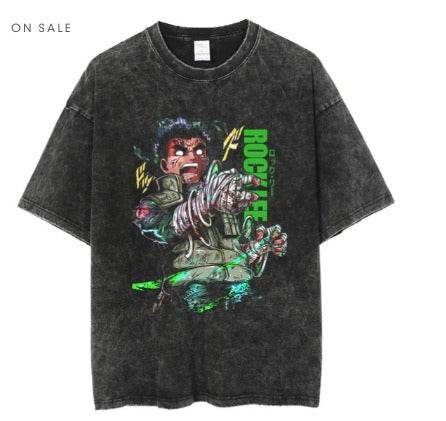 Anime Baki Haman Tshirts Harajuku Vintage 100% Cotton 2024 New Washed T Shirt For Men Hip Hop Streetwear Oversize T-shirt