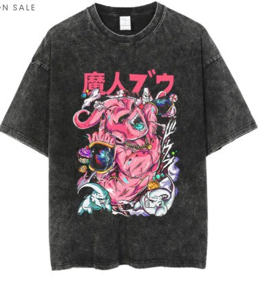 Anime Baki Haman Tshirts Harajuku Vintage 100% Cotton 2024 New Washed T Shirt For Men Hip Hop Streetwear Oversize T-shirt