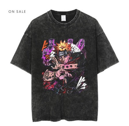 Anime Baki Haman Tshirts Harajuku Vintage 100% Cotton 2024 New Washed T Shirt For Men Hip Hop Streetwear Oversize T-shirt